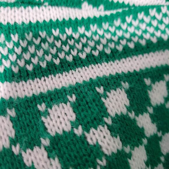 Anz Sweater Jacket Knit Green Keffiyey Zip Front Geo Print Streetwear Size XL - Picture 9 of 16